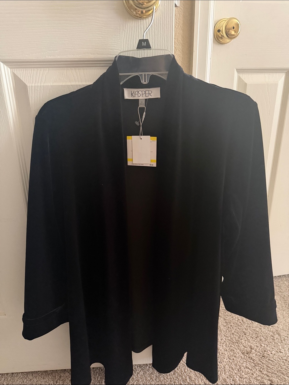 Kasper Men's Black Open-Front Lightweight Jacket